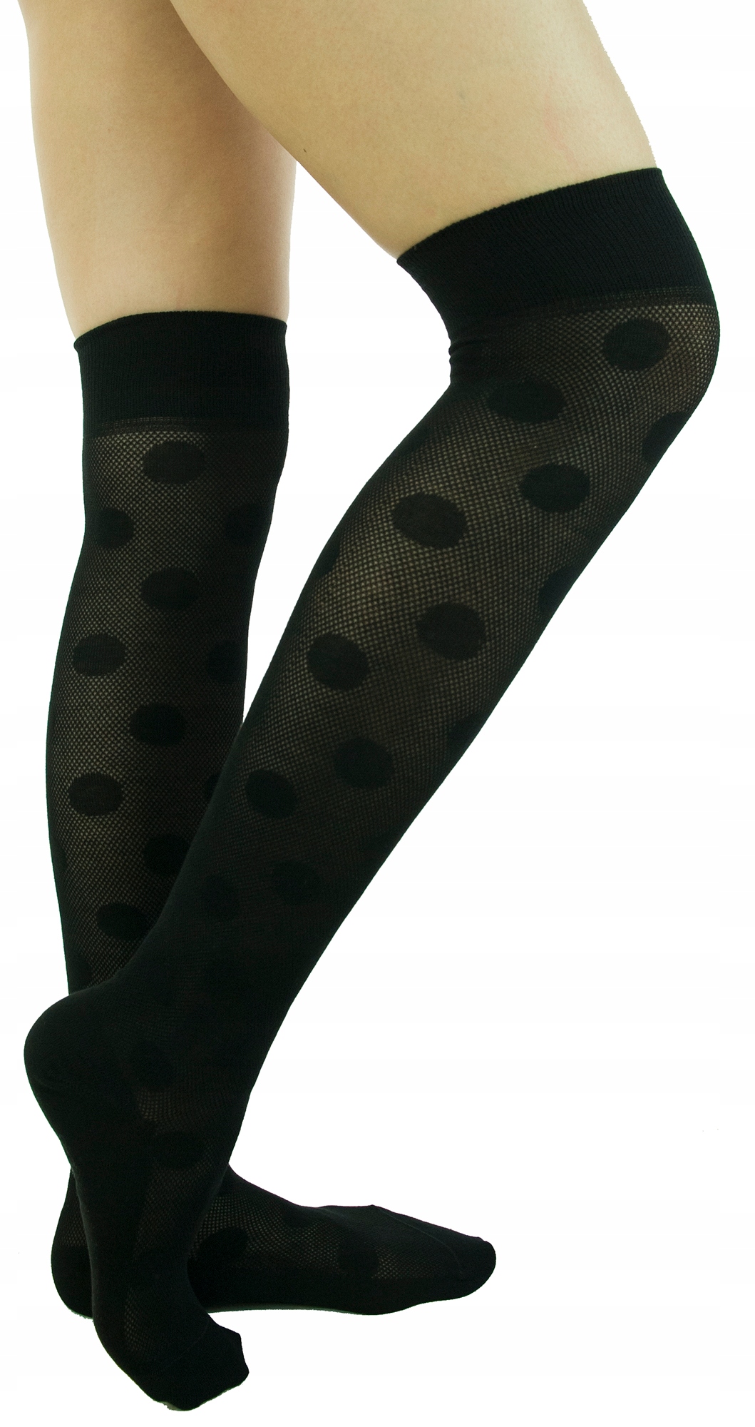

Calzedonia zakolanówki czarne bawełna groszki