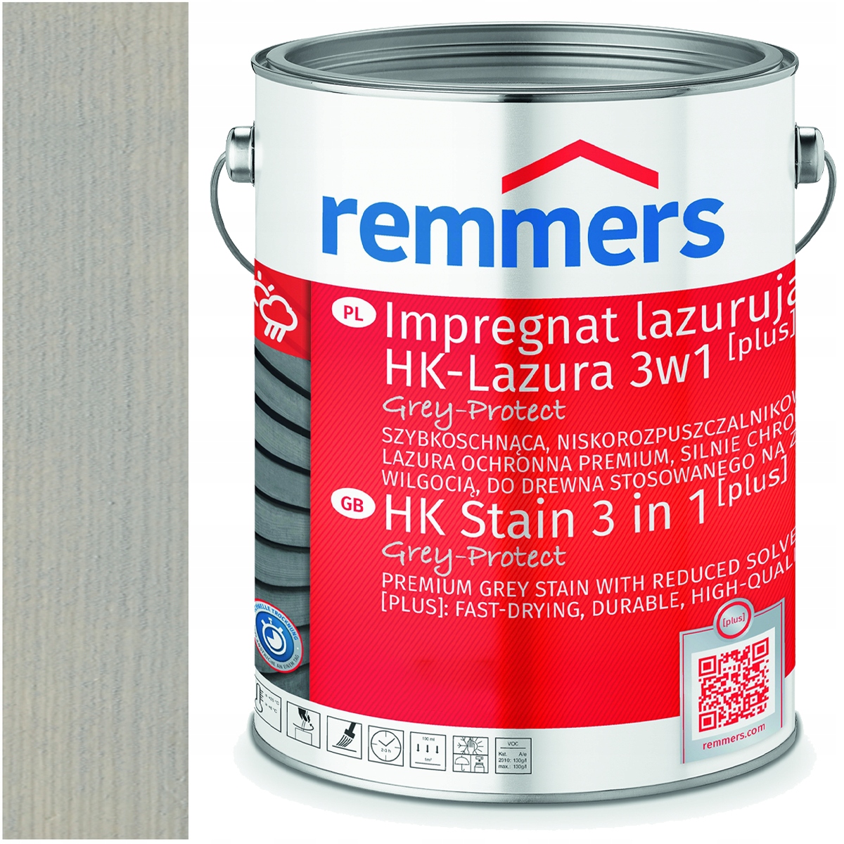 Remmers HK-Lasur HK-Lazura Plus ochranná lazura na dřevo Srrebrny Šedá 2,5L