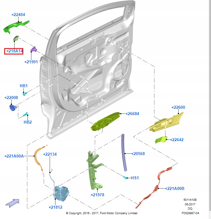 ZAŚLEPKA ZAMKA KLAMKI LEWA FORD MONDEO Mk5 FUSION Producent części Ford OE