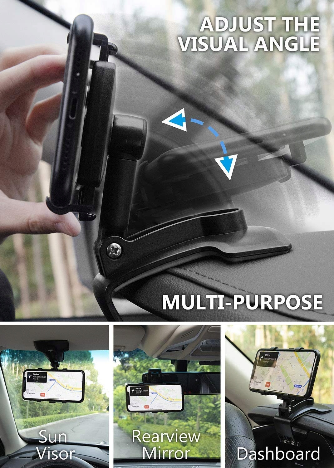 TOFURT Uchwyt Samochodowy Na Telefon 360 Stopni Do Smartfonów 4-7 Cal — miniatura 7