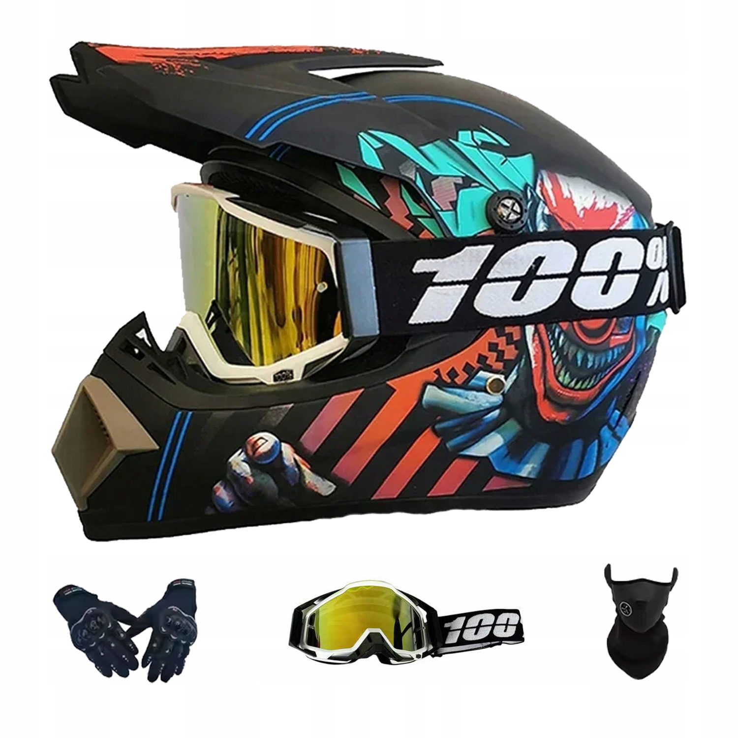 Helma Na Elektrickou Koloběžku Cross Enduro Quad Bmx Helma Brýle Rukavice M