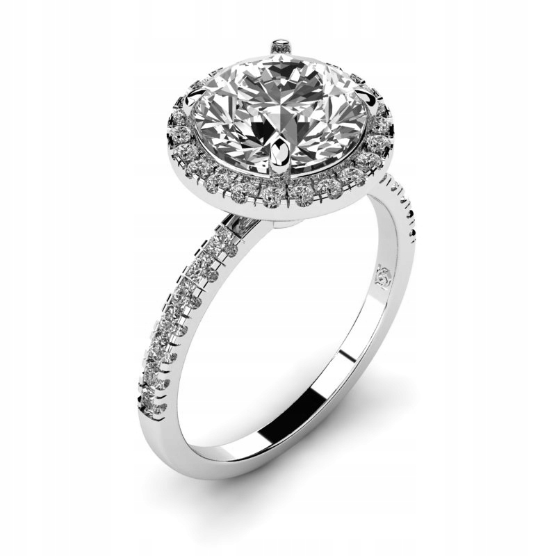 

Pierścionek Z Białego Złota Z Cyrkoniami 14KR