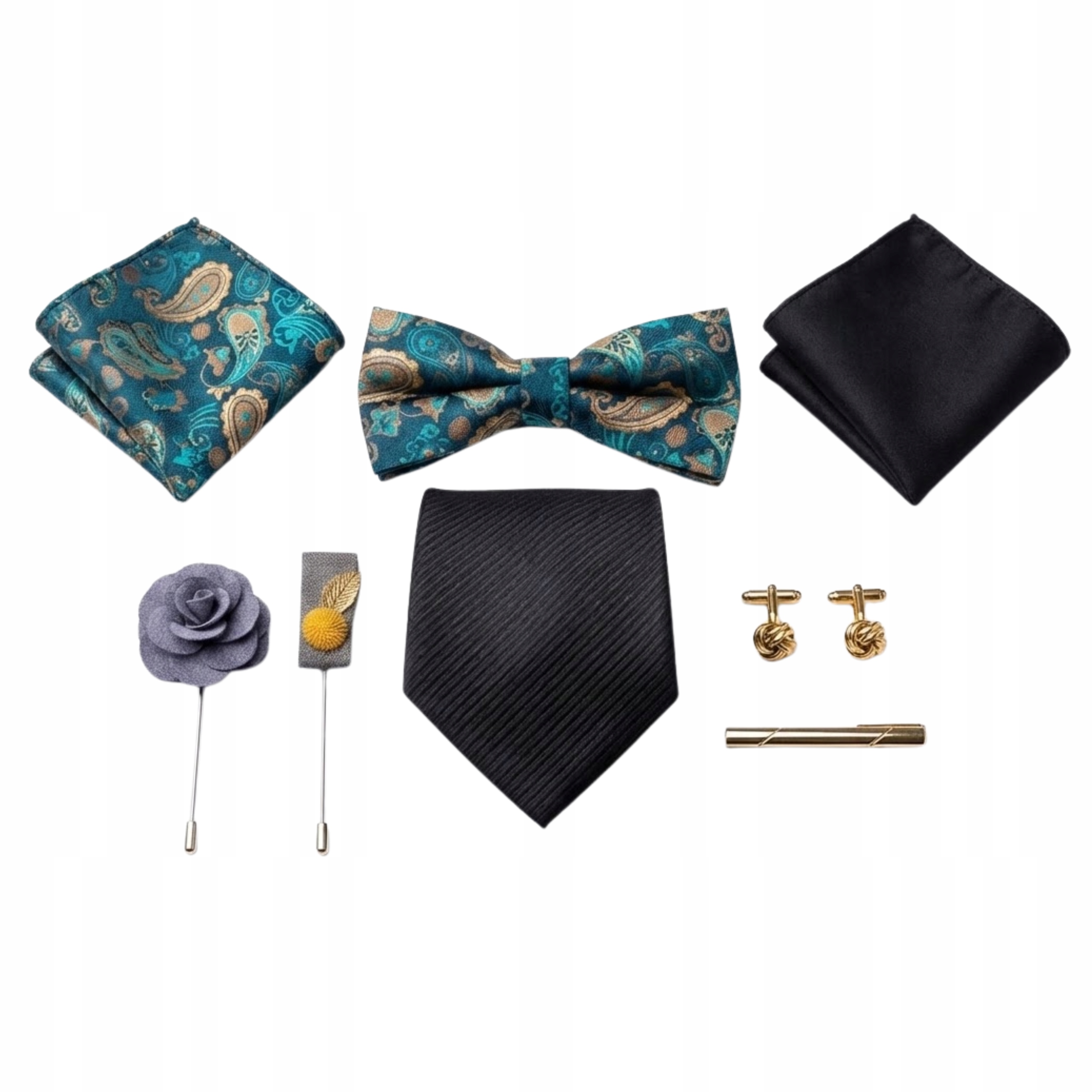 Elegantní sada jako dárek pro něj, motýlek, sponky, brože, vánoční ozdoby