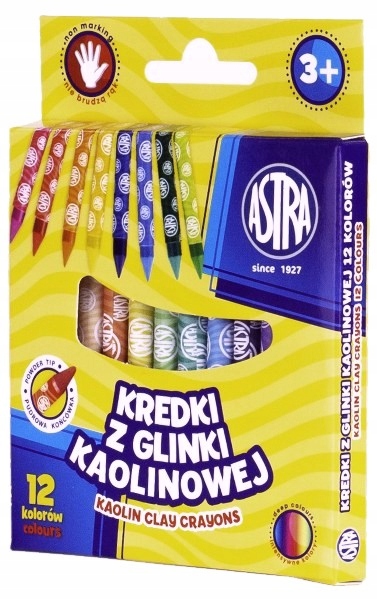 

Kredki z glinki kaolinowej Astra 12 kol. grafion