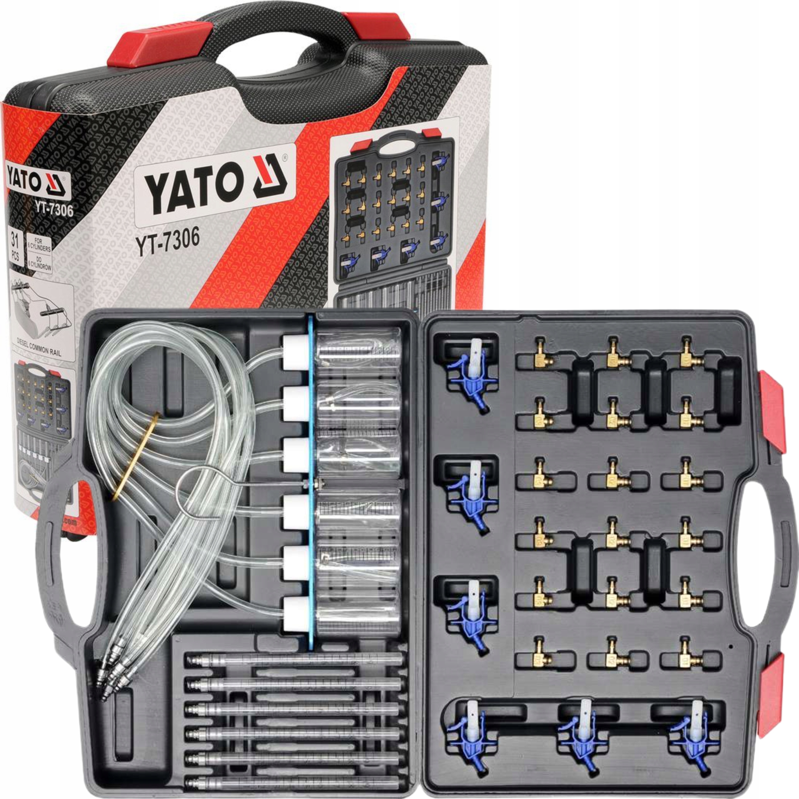 YATO ZESTAW DIAGNOSTYCZNY DO WTRYSKIWACZY DIESEL COMMON RAIL YT-7306