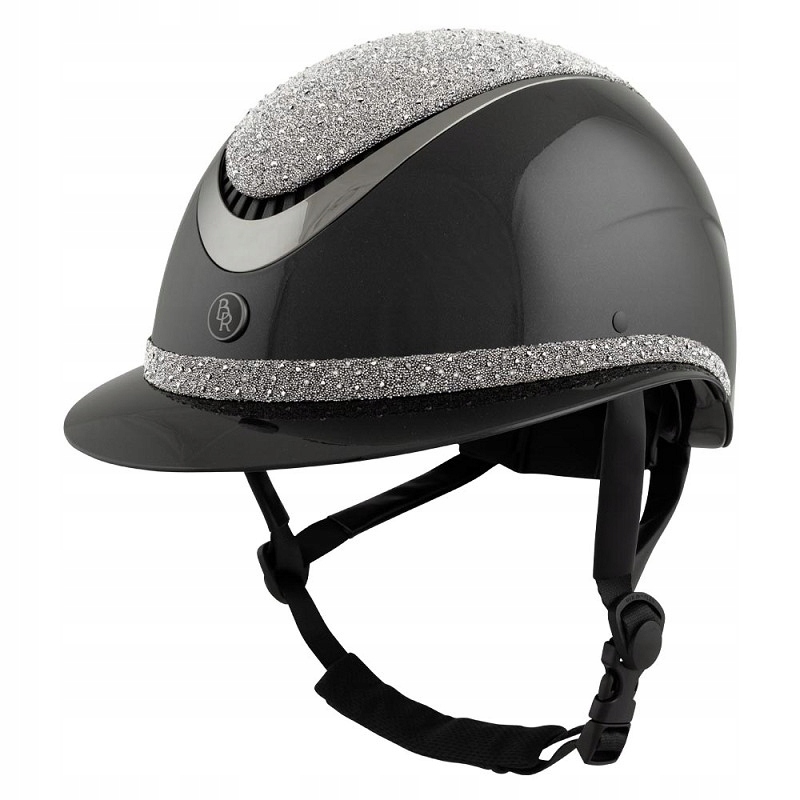 Br, Kask Theta Dazzling Glamourous Glossy M-55/57 czarny/srebrny