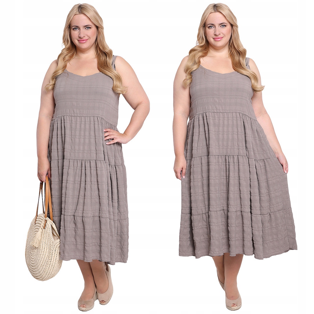 Šedá šaty s volánky 50/52