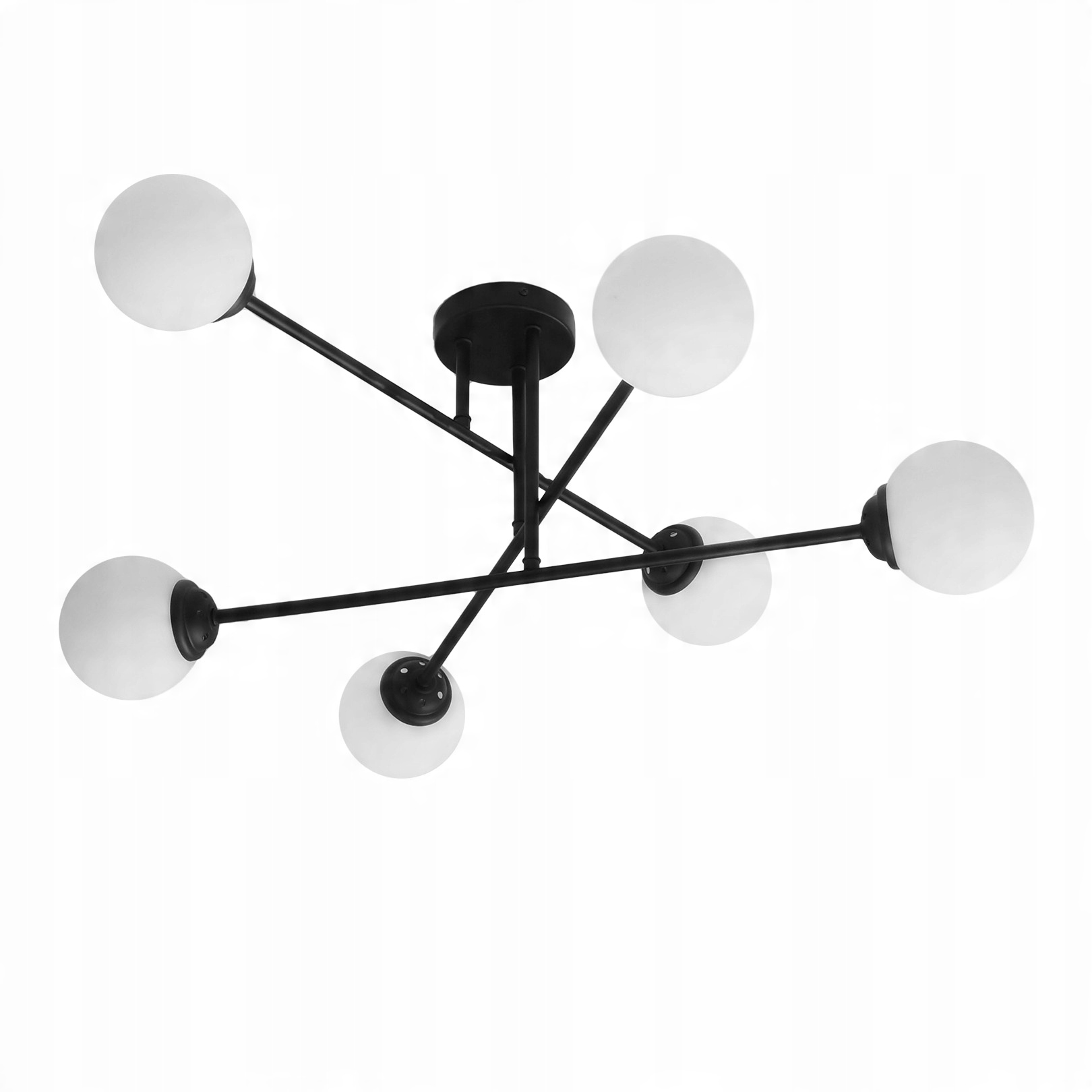 

Lampa Wisząca Sufitowa Żyrandol Czarna Kule 6xE27