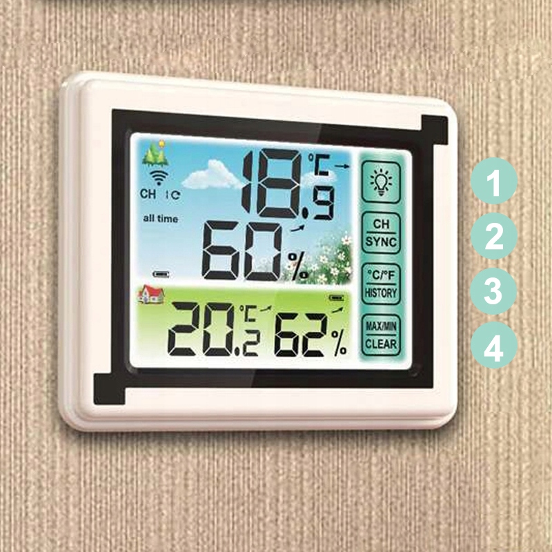 TERMOMETR Z HIGROMETREM POKOJOWY WILGOTNOŚCIOMIERZ Komunikacja bezprzewodowa