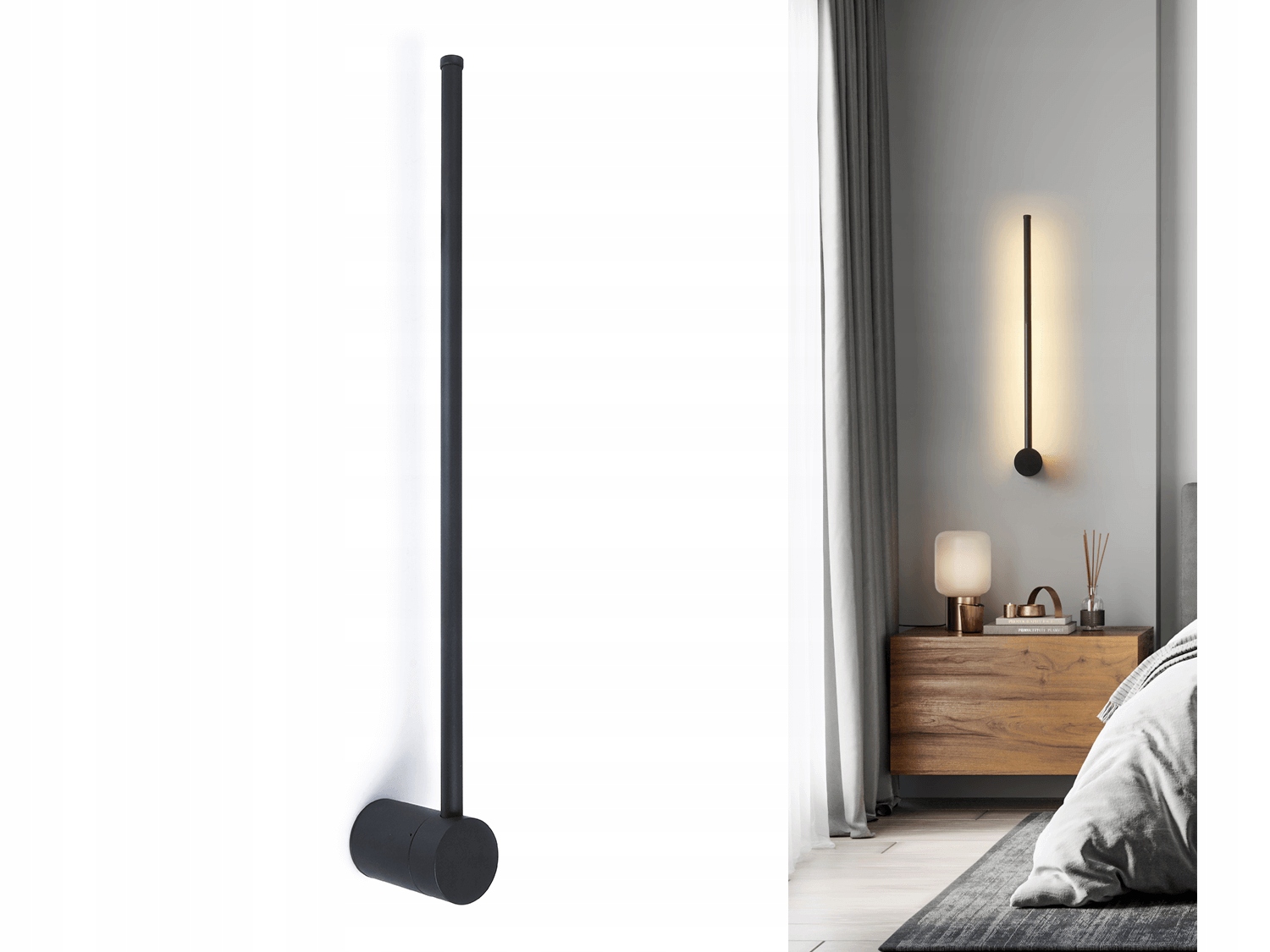 Kinkiet Ścienny Led Catrina 9W 60CM Czarny 4000K