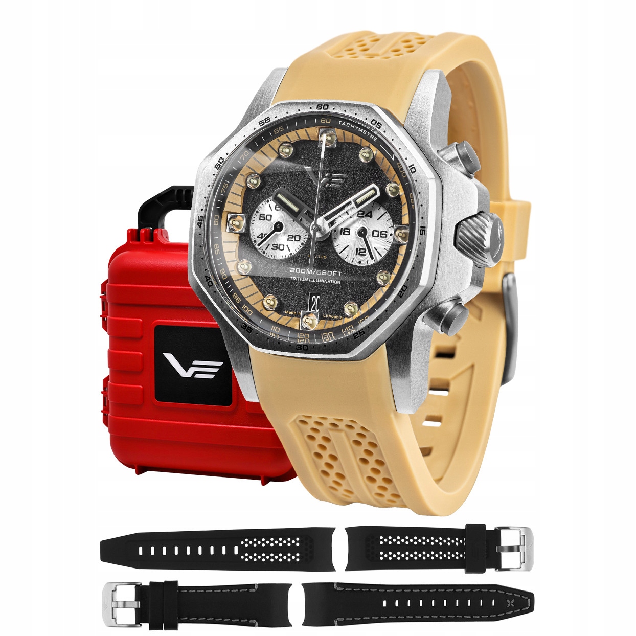 Pánské Hodinky Vostok Europe VK64-640A698SK béžový pásek