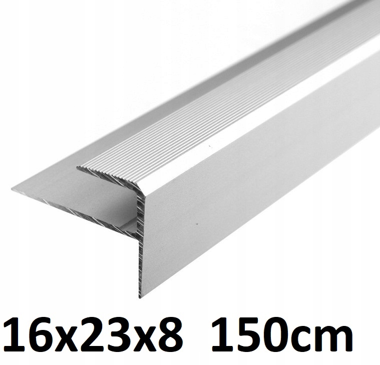 

Listwa schodowa aluminiowa 16x23x8 Srebrny 150cm