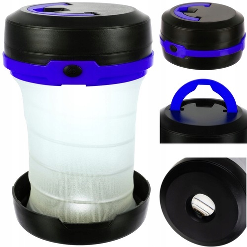 Lampa turystyczna składana 2w1- niebieska Kemping