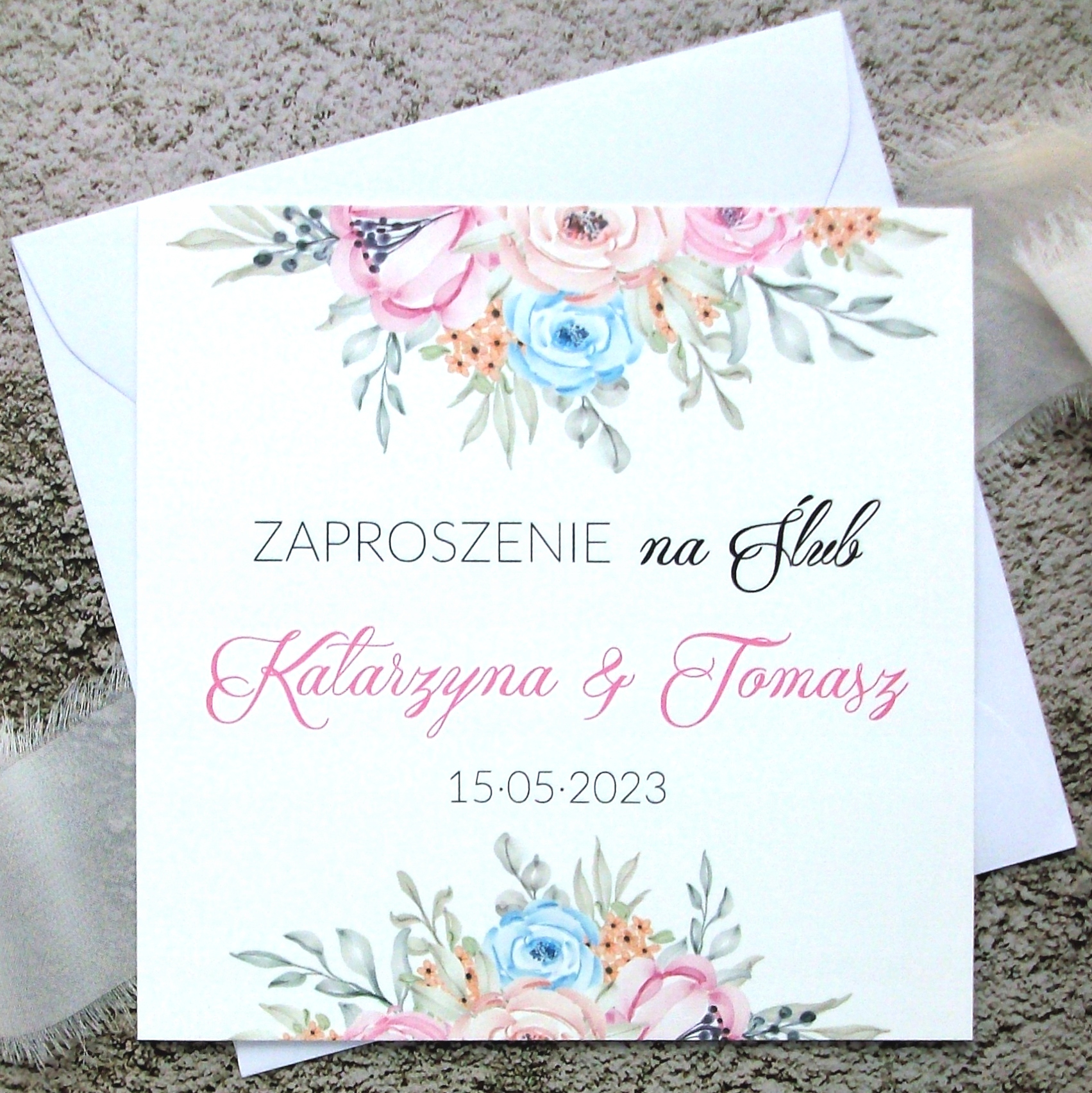 lilly | ZAPROSZENIA ŚLUB WESELE CHRZEST + KOPERTY Liczba sztuk 1 szt.