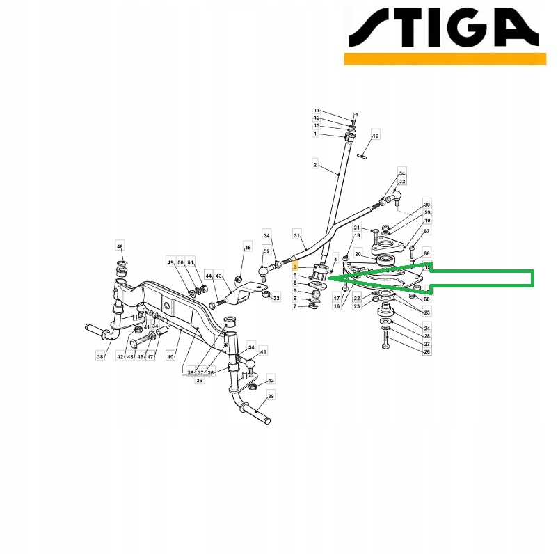 ZĘBATKA KIEROWNICZA STIGA ESTATE ROYAL TWIN ESTATE 6102 6122 7102 ORYGINAŁ Kod producenta 125570004/0