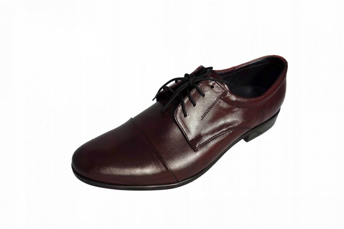 MOSKAŁA męskie półbuty sznurowane bordowe 41 Rozmiar 41