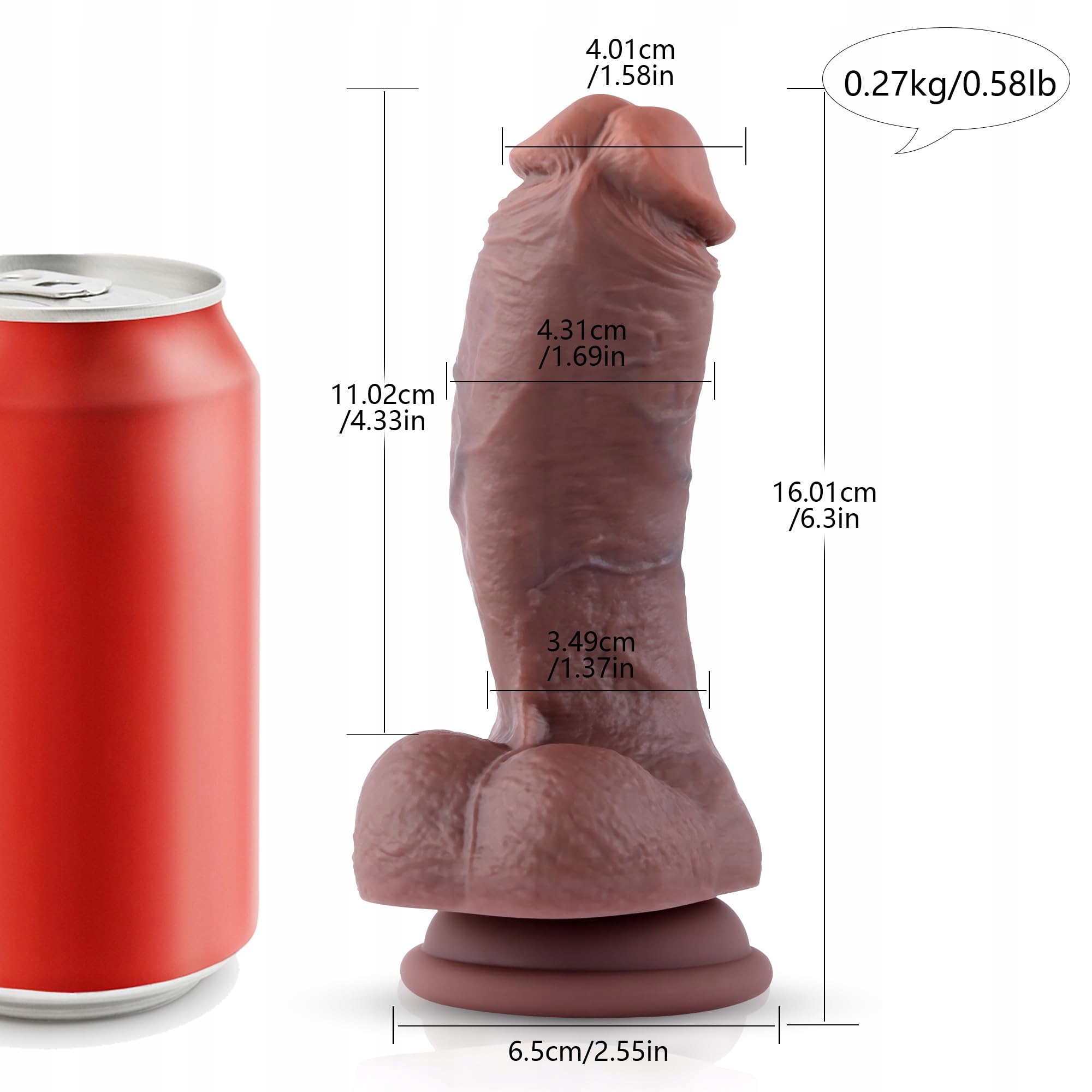 SUPER-KLASSIKER Realistyczny Silikonowy Dildo Z Mocną Przyssawką Dla Par — miniatura 2