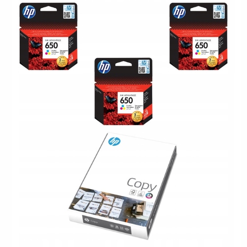 3x Tusz Hp 650 Kolor CZ102AE Papier ksero Hp Copy 3xCZ102AE HP-005318