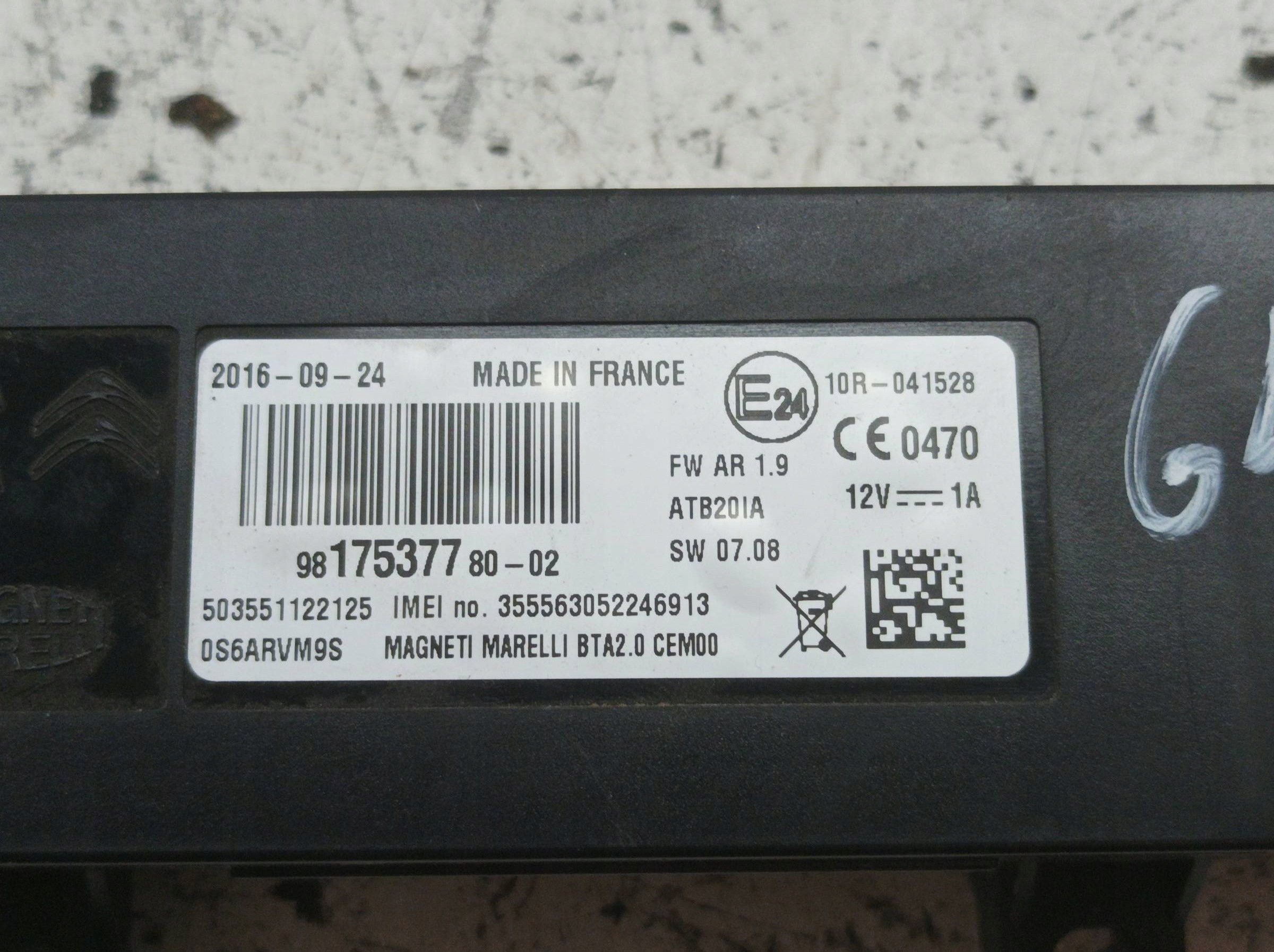 modulo BLUETOOTH 9817537780 Citroen C4 Cactus e (2014- )