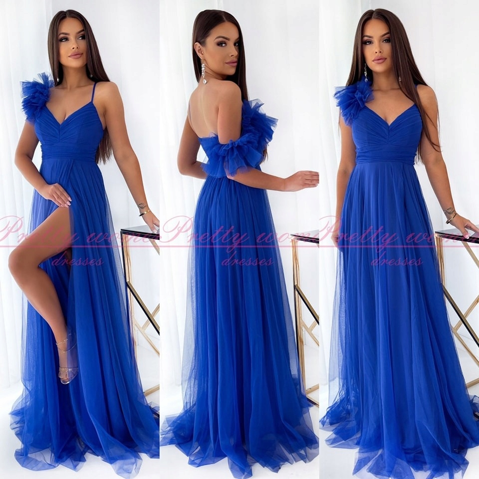 Milagros Chabrová Šaty Dlouhá Šaty tylová princezna ples svatební hostina 44