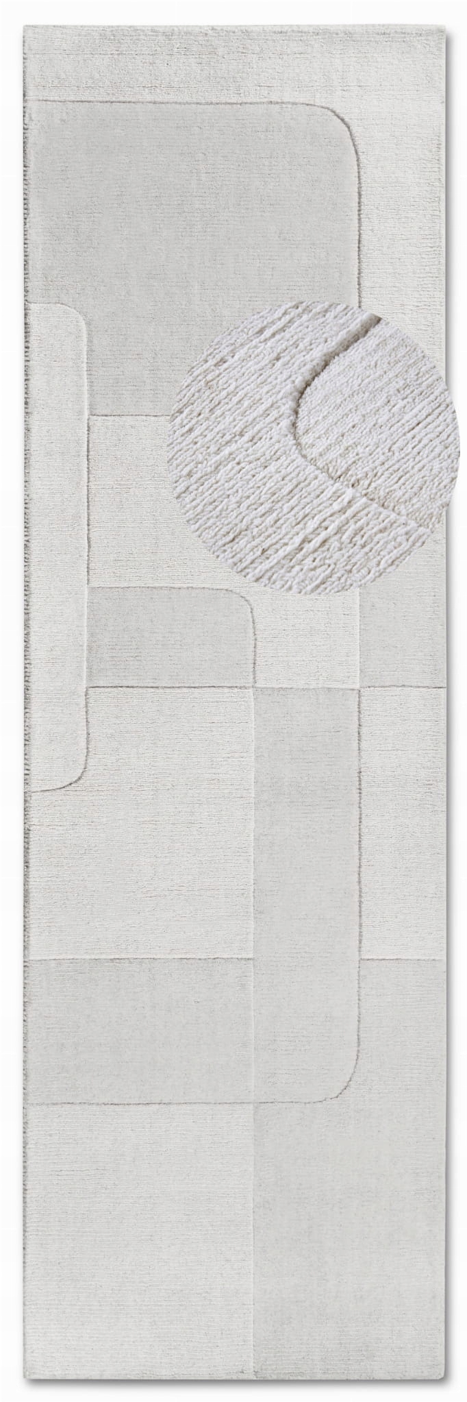 Behúň do chodby 80x250 cm, krémový, moderný 3D vzor