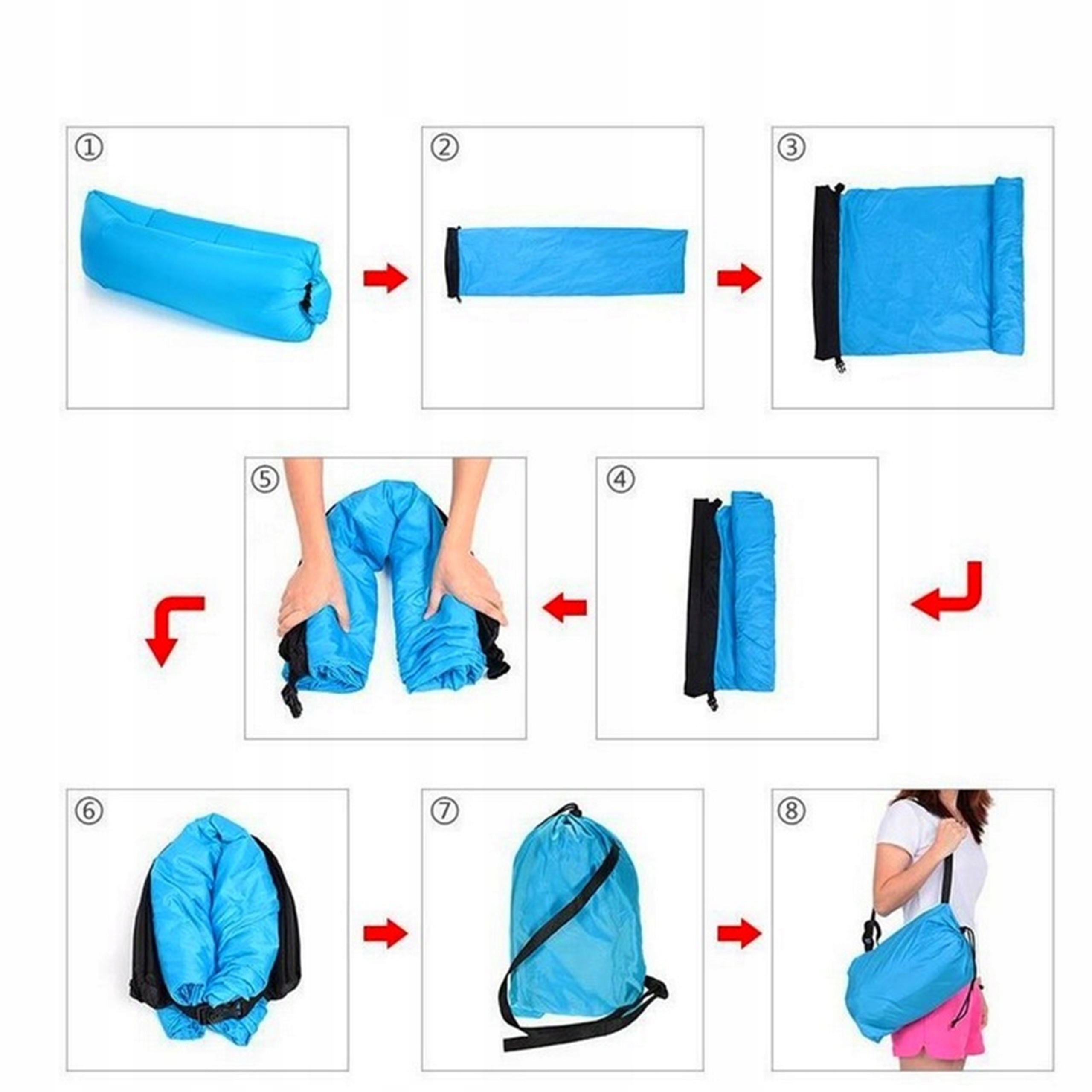 NADMUCHIWANA SOFA LAZY BAG FOTEL PLAŻOWY MATERAC DMUCHANY LAZYBAG ZIELONY Model sofa wodna materac wodny leżak