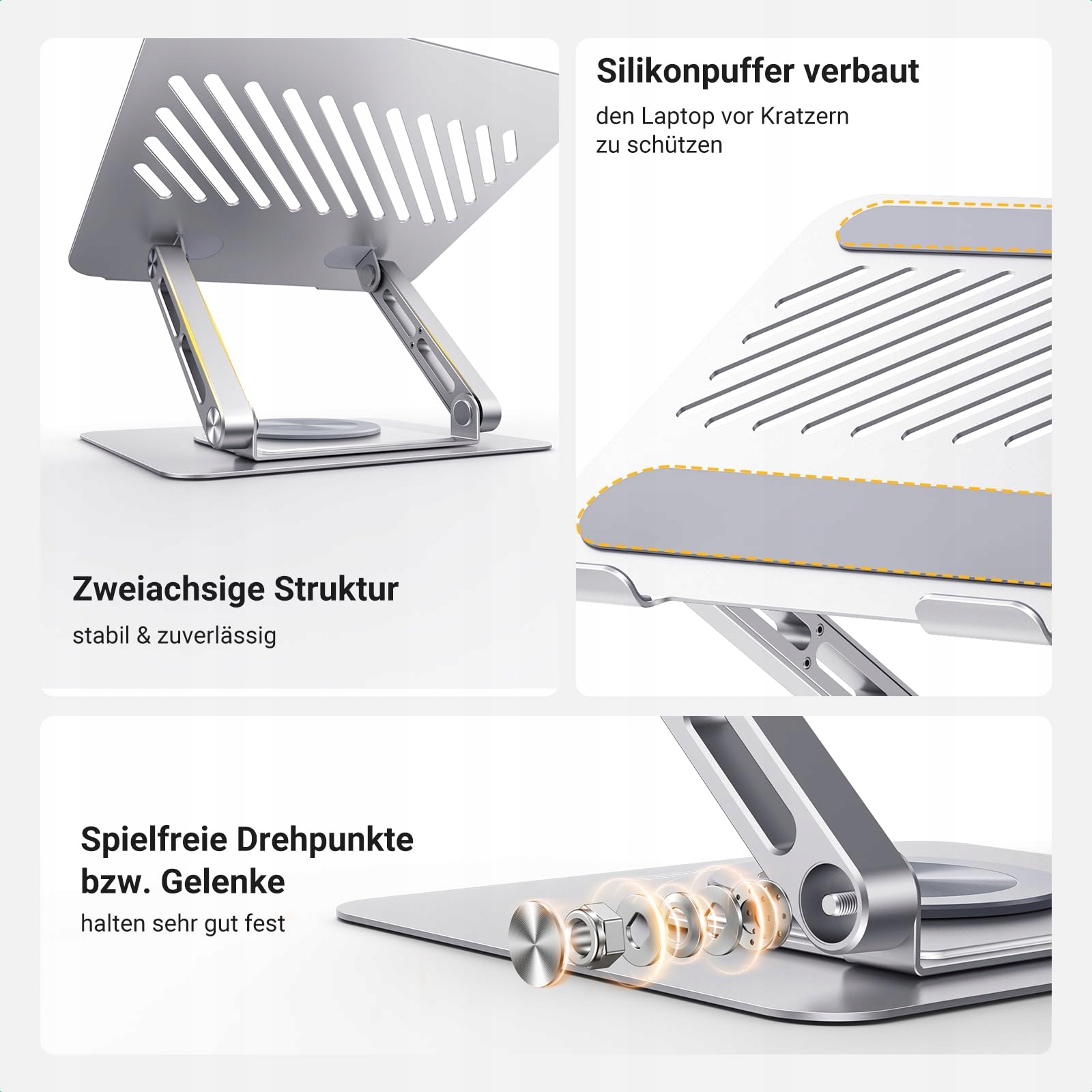UGREEN STOJAK NA LAPTOP OBROTOWY REGULOWANY SKŁADANY WENTYLOWANY 10-17 CALI — miniatura 6