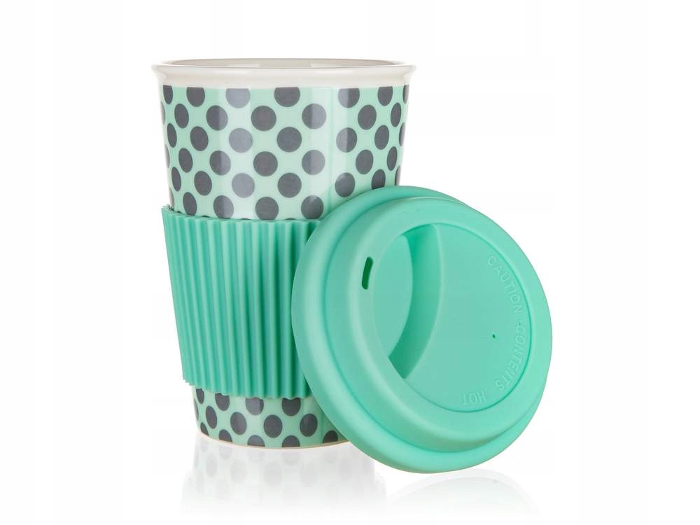 

Kubek ceramiczny z silikonowym wieczkiem Go 400ml