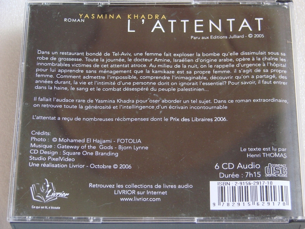 Khadra Yasmina - L'Attentat 6xCD 2005 Box Format cd audio