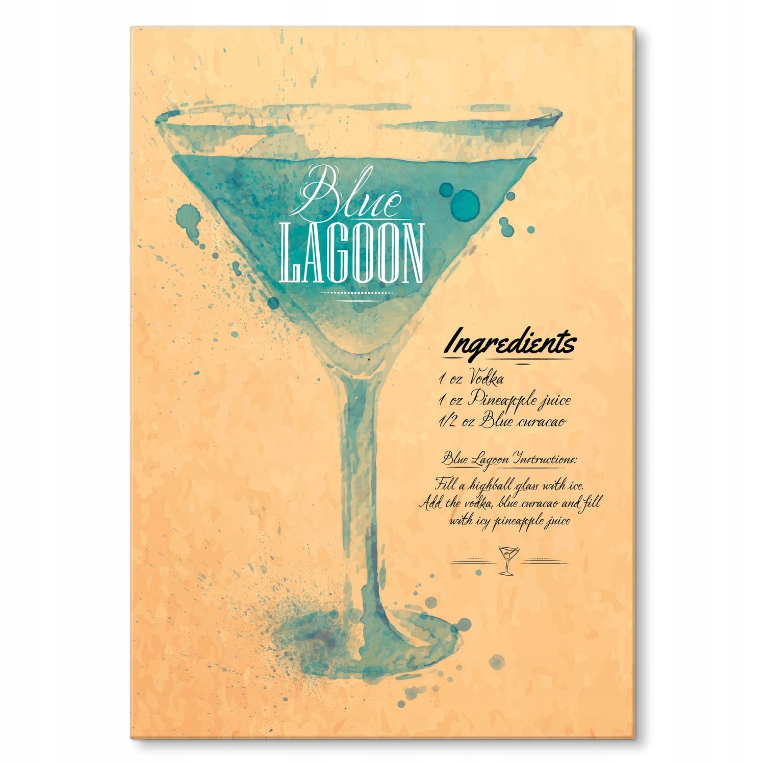 Kovový plakát Drink Blue Lagoon Dárek 42 x 59 cm