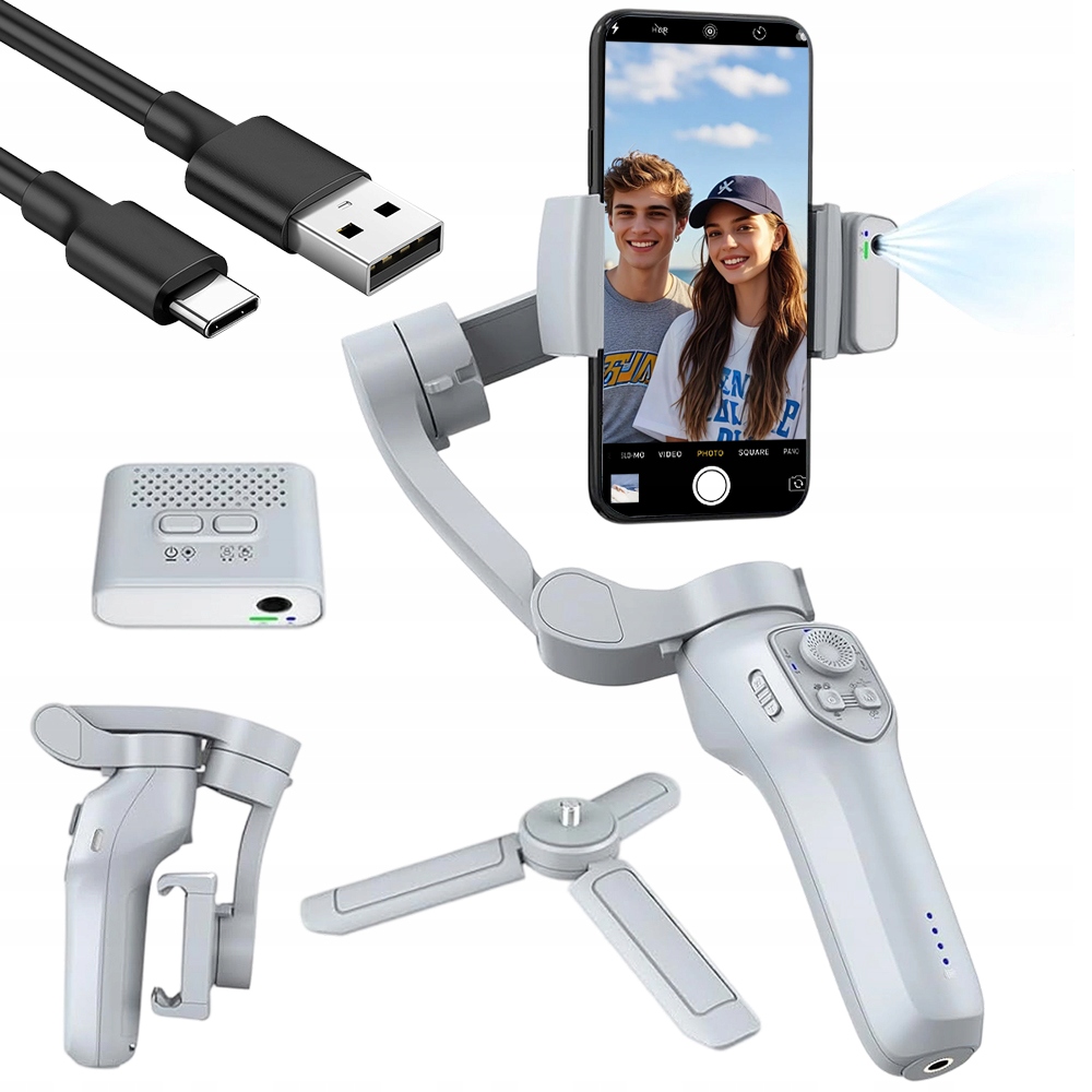 Ruční Gimbal L7C 3-OSÝ Stabilizátor Pro Chytré Telefony Ios Android Šedý