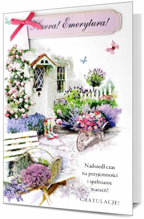 

Emerytka Emeryt Kartka Laurka z życzeniami HM1180