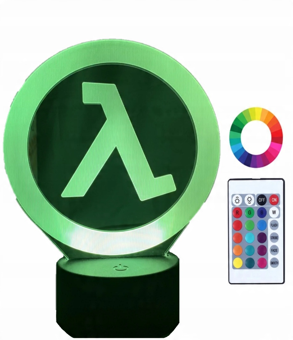 

Lampka Nocna 3D Led Half life alyx logo Gordon