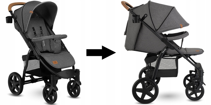 Lionelo Annet Plus wózek spacerowy Concrete Stan opakowania oryginalne