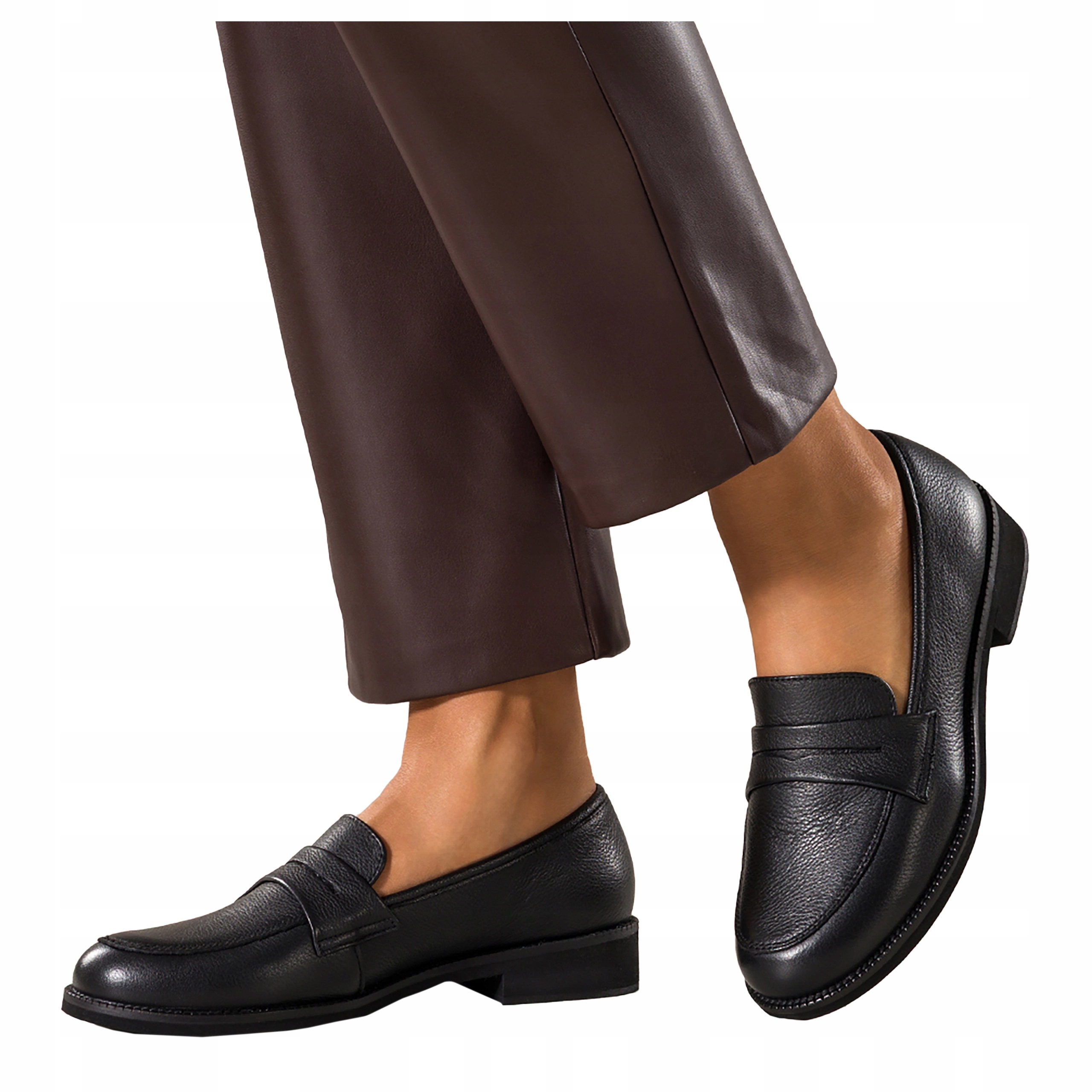 Mokasíny Dámské Kožené Černé Nazouvací Polobotky Pohodlné Klasické r 36