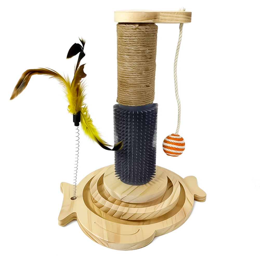 Levně Drapak Hračka 5v1 Pro Kočky Koťátko Míčky Na Hraní Sloupek 29×40 CM