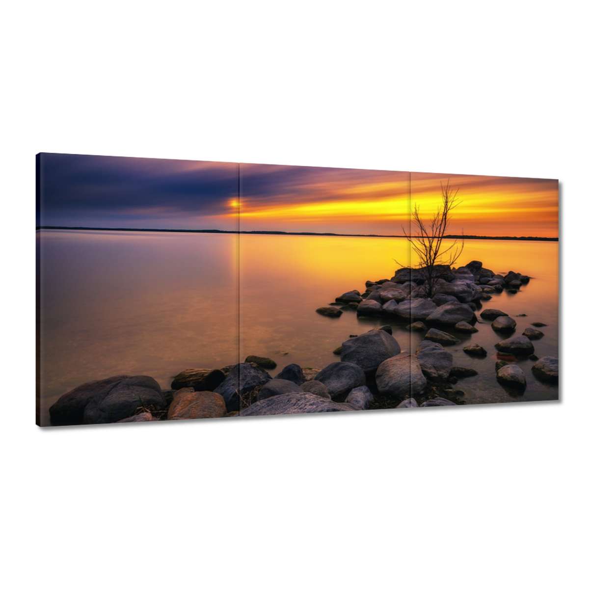 Obrazy 180x90 Skaly more západ slnka