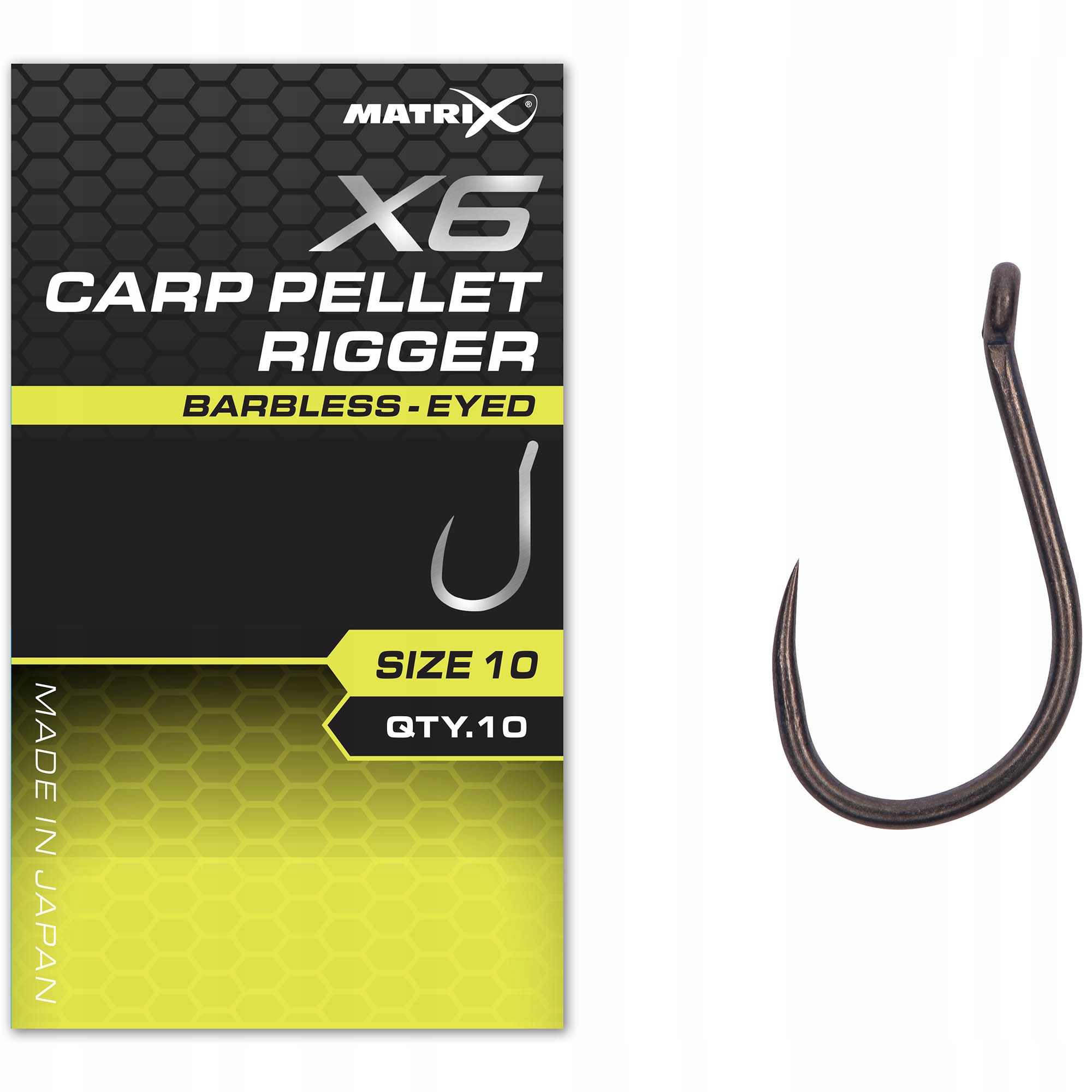 Haczyki Matrix X6 Carp Pellet Rigger Barbless Eyed 12
