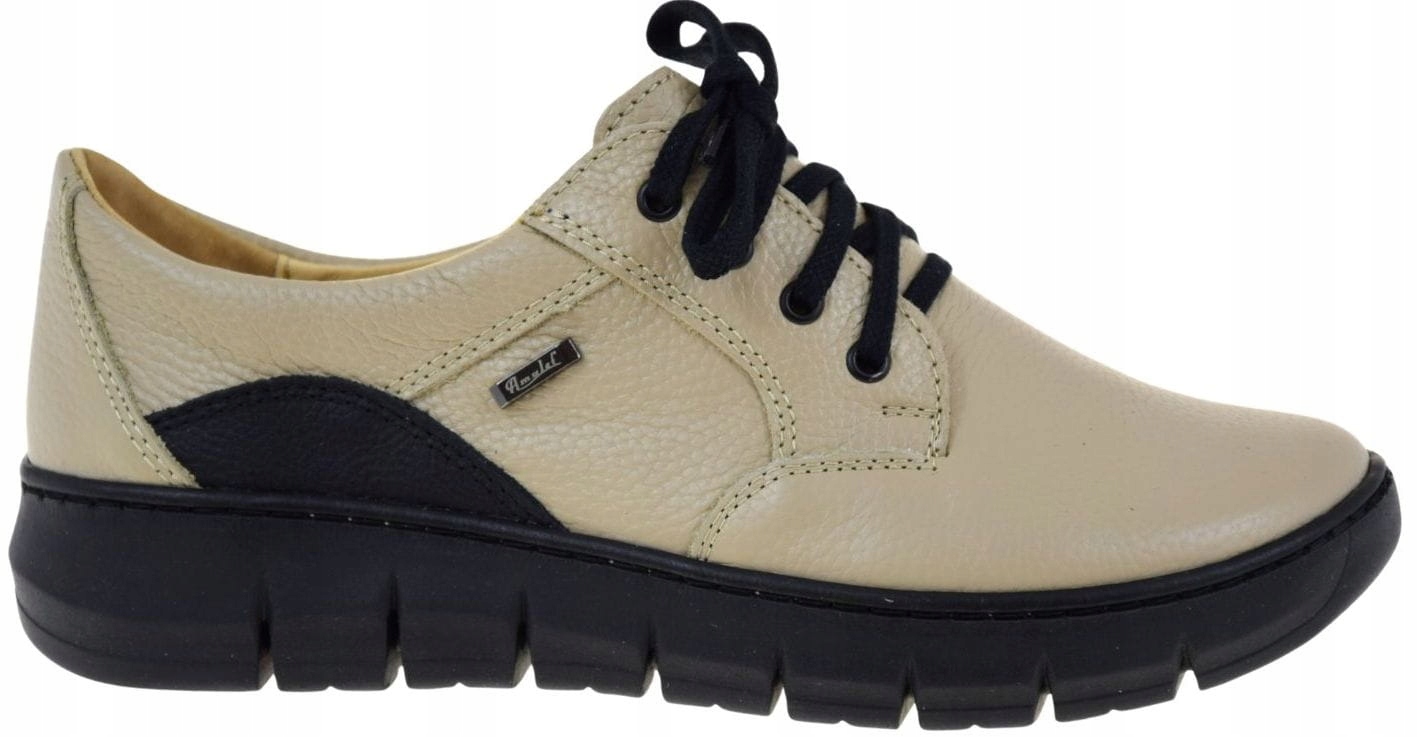 Dámské kožené polobotky Amulet 434 béžové pohodlné kotníkové boty VEL.41