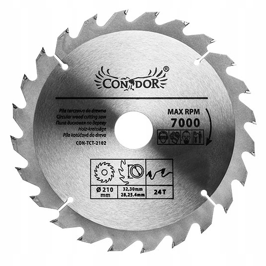 

Piła tarczowa widiowa do drewna Drel 210mm x 24T