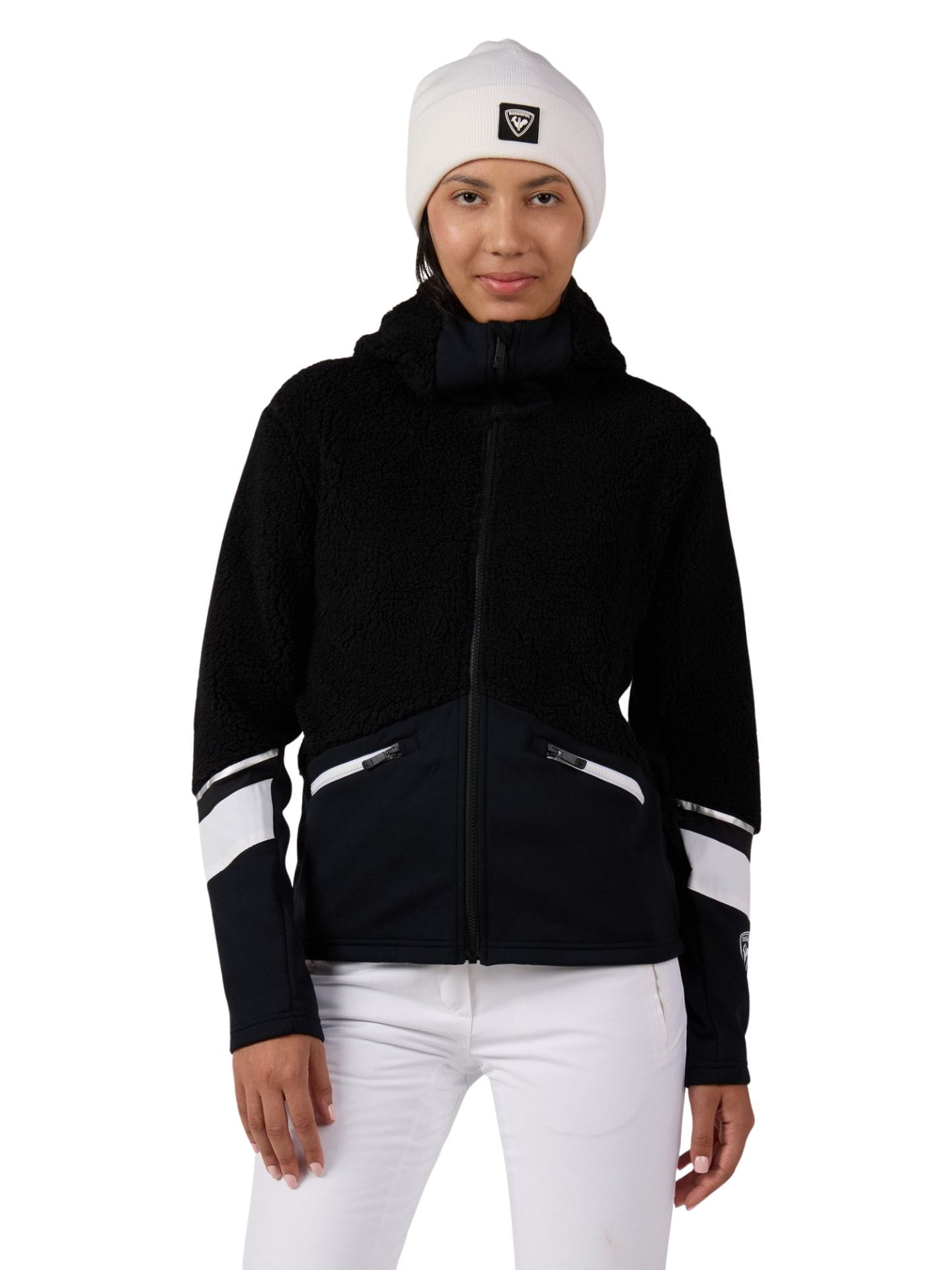 Mikina lyžařská mikina Rossignol Wispile Full-Zip Hooded Fleece Black XL