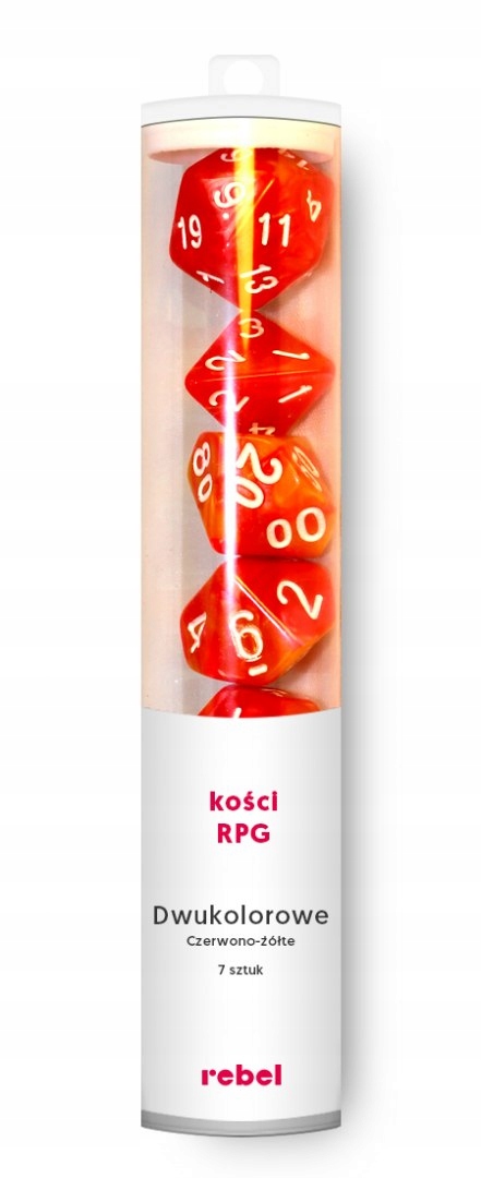 

Komplet kości Rpg Dwukolorowe Czerwono-żółte
