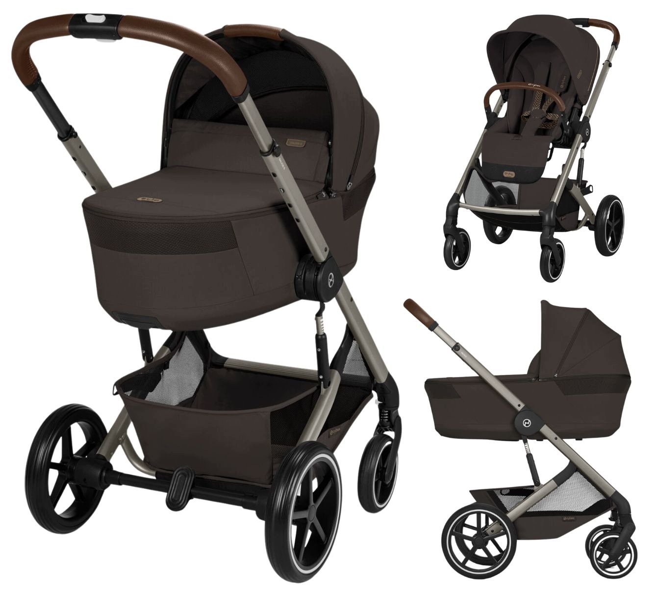 Cybex Balios wózek 2w1 ze składaną gondolą Chocolate Brown