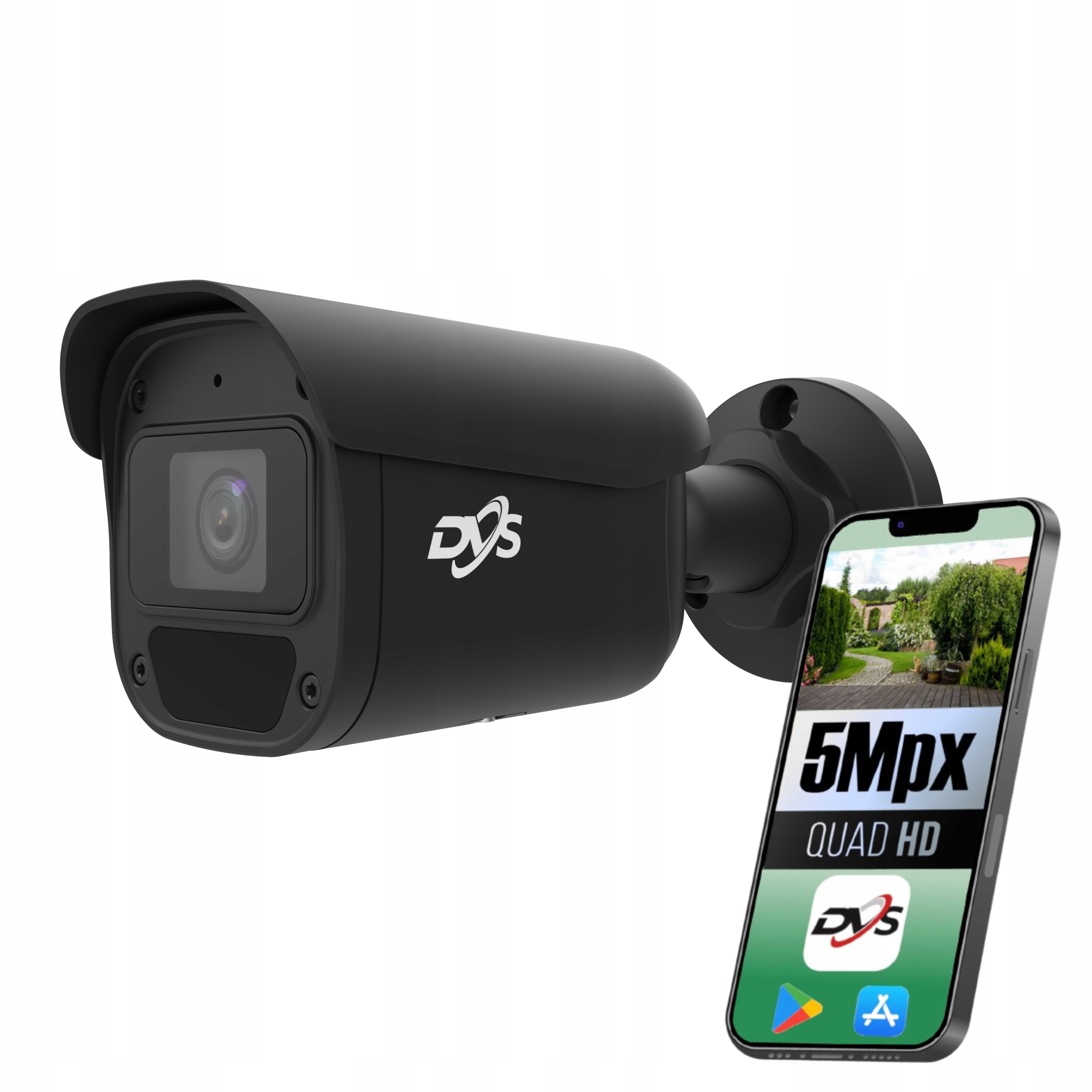 Tubová čierna vonkajšia Ip kamera Poe Onvif 5Mpx