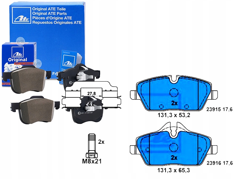 Brzdové Destičky Bmw Přední 1 1,6-2,0 04-10 Ate Asistent Kolize #34