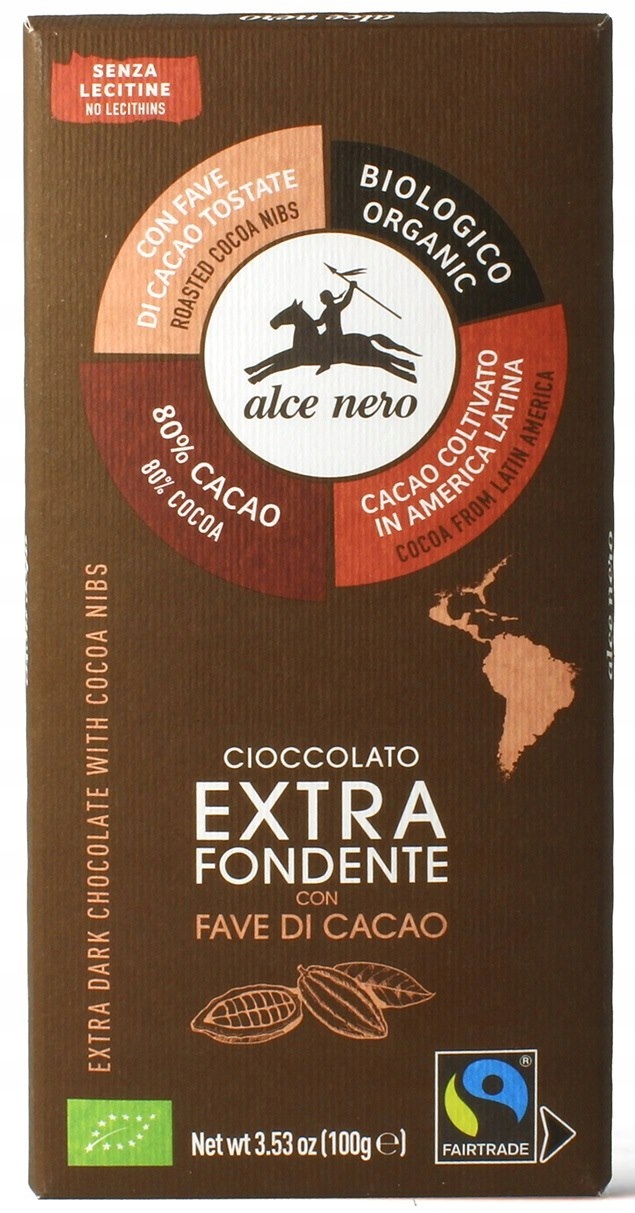 12x Czekolada Gorzka Z Ziarnami Kakaowca Fair Trade Bezglutenowa Bio 100 g