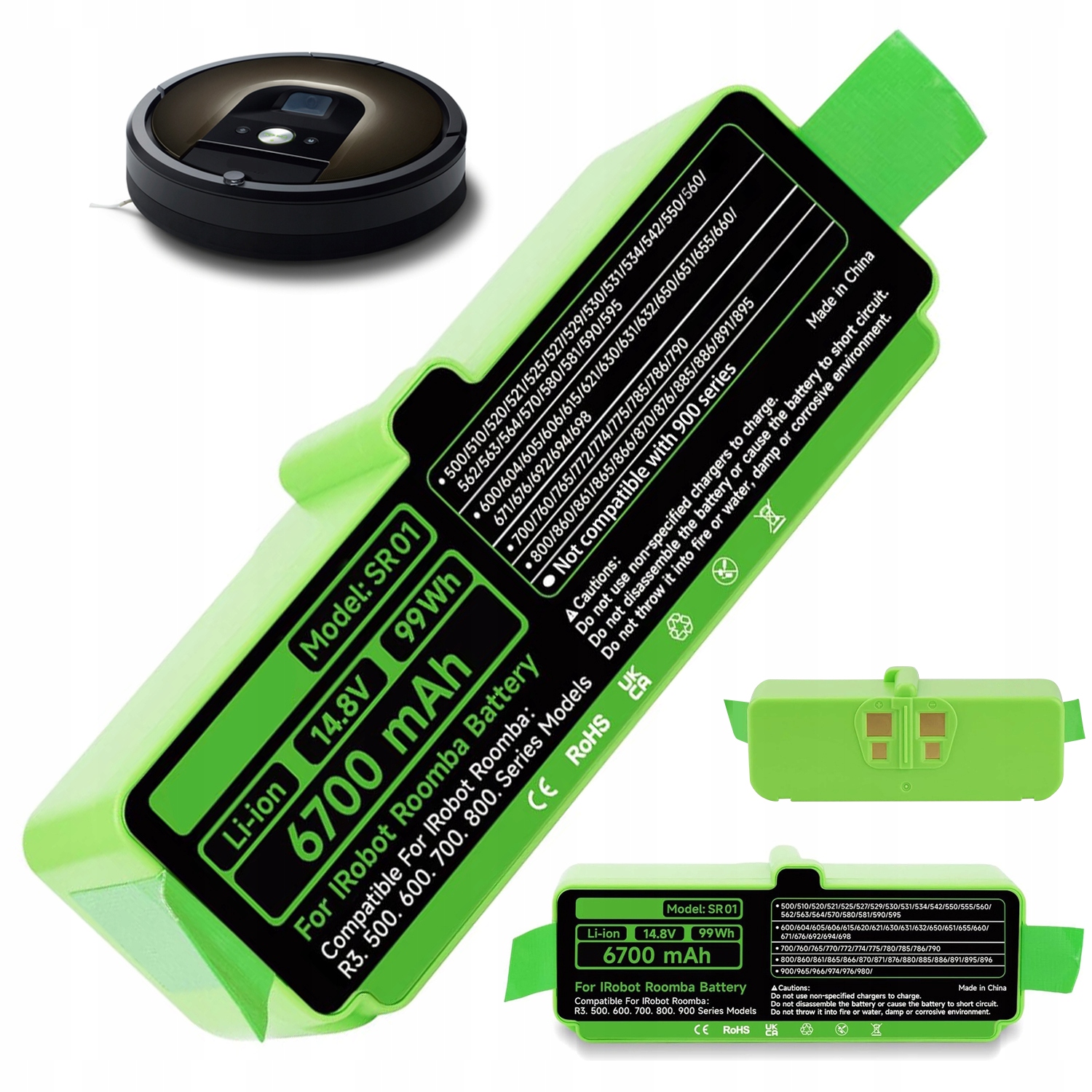 Wydajna Bateria 6700MAH Do Irobot Roomba Seria 500 600 700 800 900 Litowa