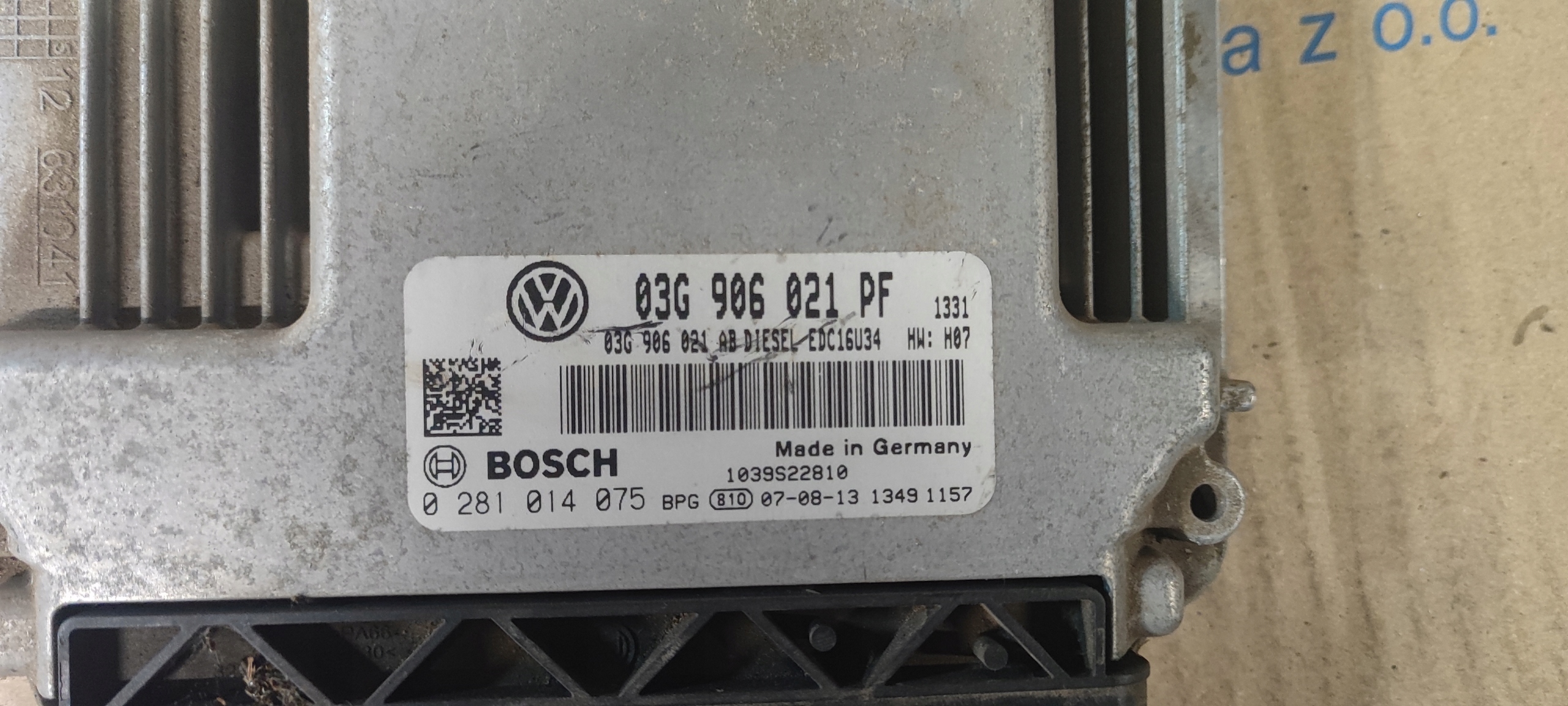 VW CADDY III computer control unit of the engine 03G906021PF 1.9 TDI BLS