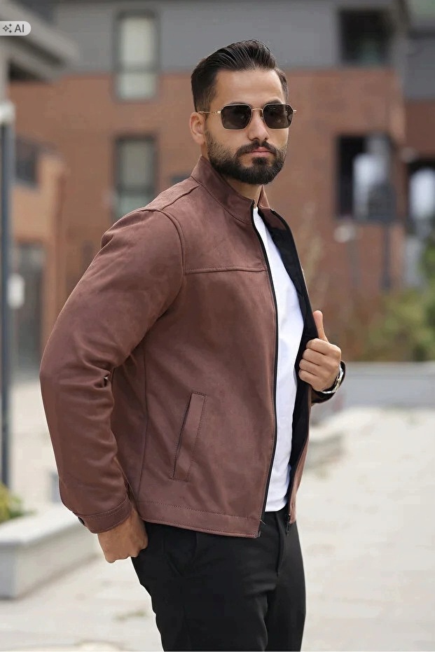 Měkká Semišová Pánská Bunda V Elegantním Stylu S 5IA