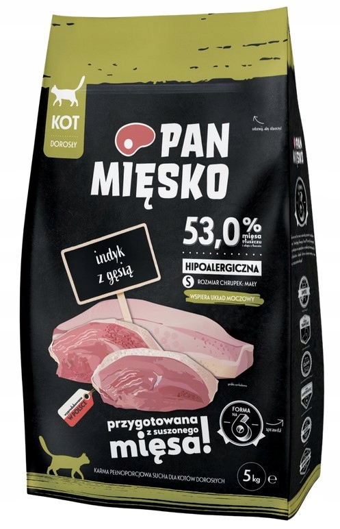 Pan Mięsko Indyk z gęsią dla kota rozmiar chrupek S 5kg